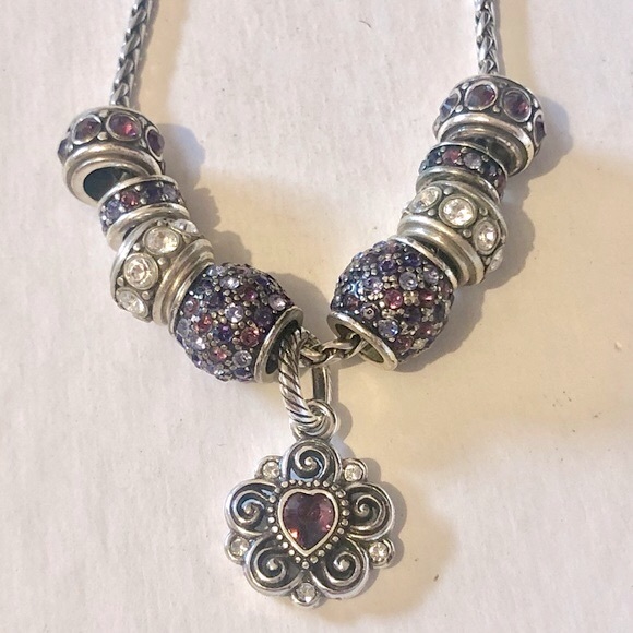 Brighton Glam Spacer bead in Silver with clear round crystals Retired - Picture 7 of 8